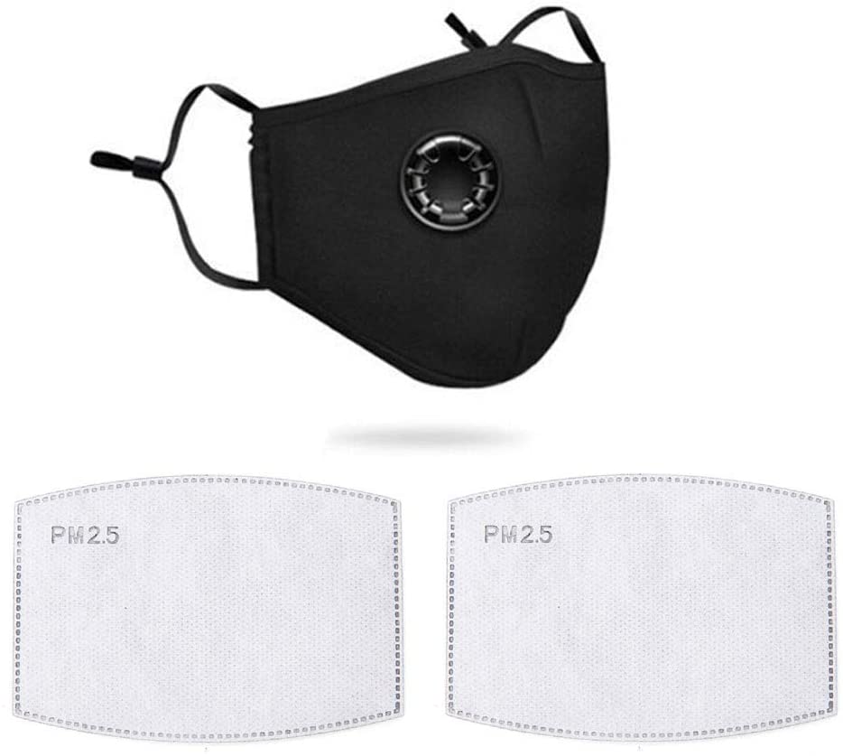 Reusable Cloth Face Mask With PM2.5 Filter & Breathing Valve – Washable, Comfortable, Multi-Color