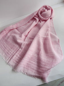 Cotton Scarf With Shimmer Stripes
