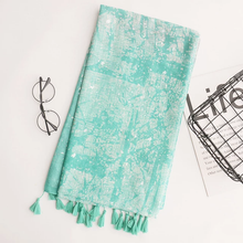 Load image into Gallery viewer, Mint Forest Hijab with Tassels