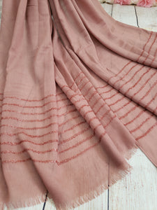 Cotton Scarf With Shimmer Stripes