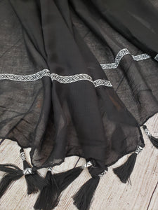 Black Striped Lace Scarf