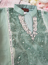 Load image into Gallery viewer, Pure Chiffon mint 3 piece suit