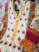 Load image into Gallery viewer, Cream Embroidered Lawn Suit