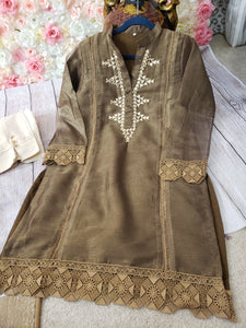 Khadi Net Lace and Mirror kurti only