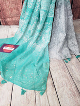Load image into Gallery viewer, Mint Forest Hijab with Tassels