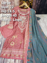 Load image into Gallery viewer, Large linen 3 pcs with shawl