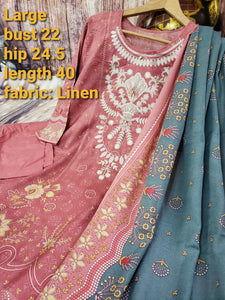 Large linen 3 pcs with shawl