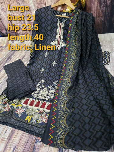 Linen 3 pcs large with Shawl