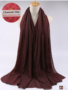 Crinkle Two Tone Scarf - 3 Colors