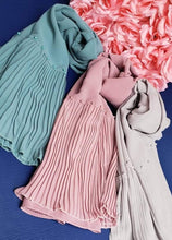 Load image into Gallery viewer, Chiffon Ruffle and Pearl Scarf