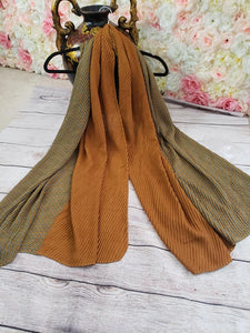 Crinkle Two Tone Scarf - 3 Colors
