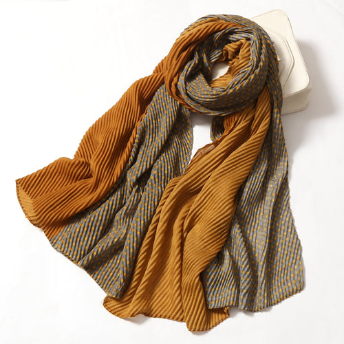 Crinkle Two Tone Scarf - 3 Colors