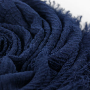 Solid Crinkle Cotton Bubble Scarf