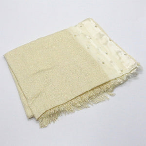 Pearls and shimmer scarf with fringe