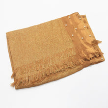 Load image into Gallery viewer, Pearls and shimmer scarf with fringe